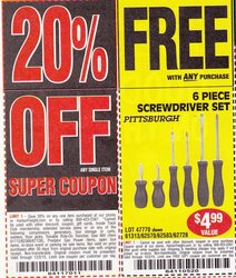 20 percent off plus a free screwdriver set 12-2-2015..JPG