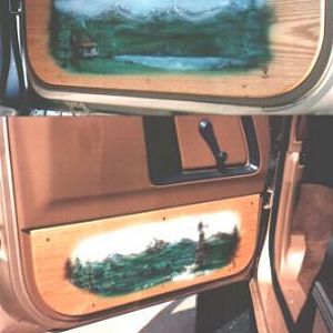 Airbrushing inside door panels in our van