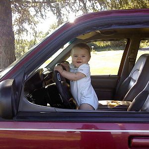 Lilly practicing driving explorers already.