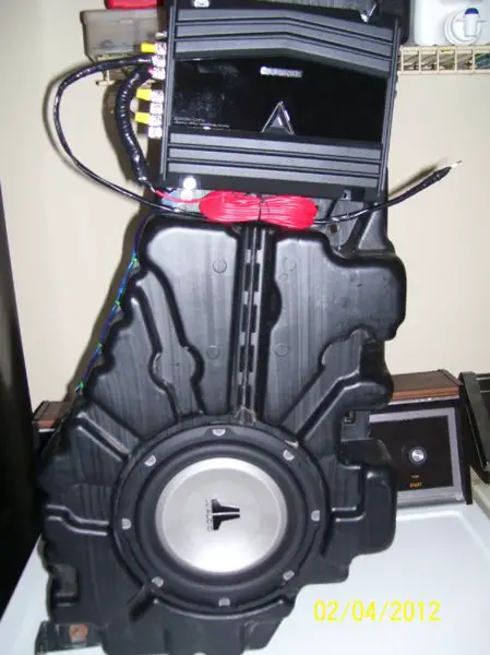 sub enclosure with woofer and amp installed.jpg