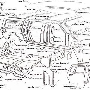 Drawing of Ford Explorer 4 door concept