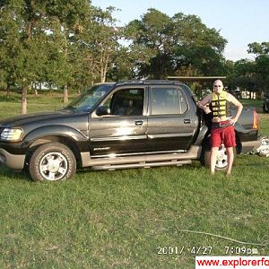 Using the Sport Trac to take the jetski to the lake.