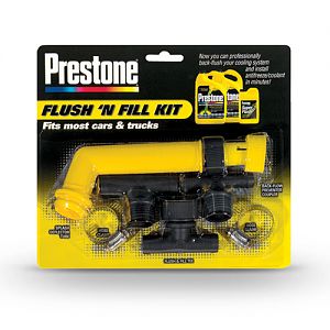 Prestone flush and fill kit.
