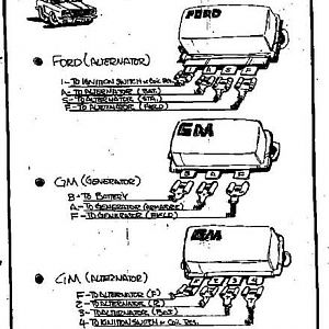 GM & Ford external regulator wiring diagrams.