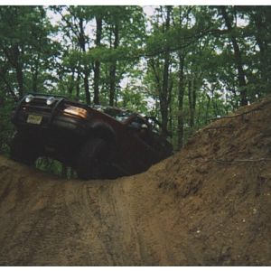 Peaking over steep Trail