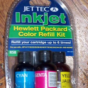 Inkjet cartridge refill kit.