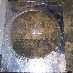 The aluminum tape is around the hemisphere.