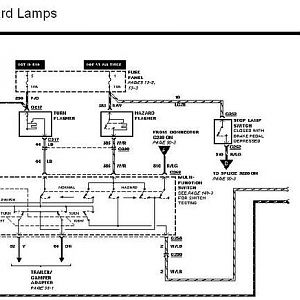 1992 Aerostar turn, stop, and hazard light schematic.