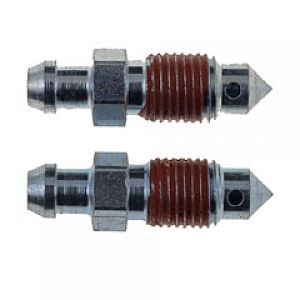 Bleeder screws with a built in check valve.