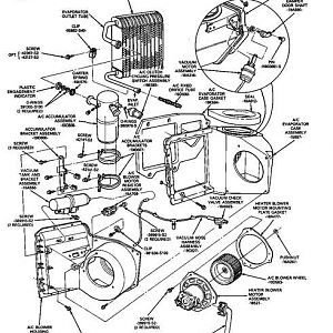 1993 Aerostar evaporator core diagram.
