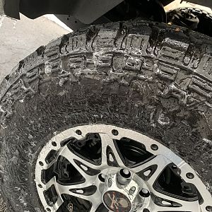 Iced up tires