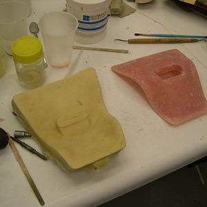 The mold and the final piece.