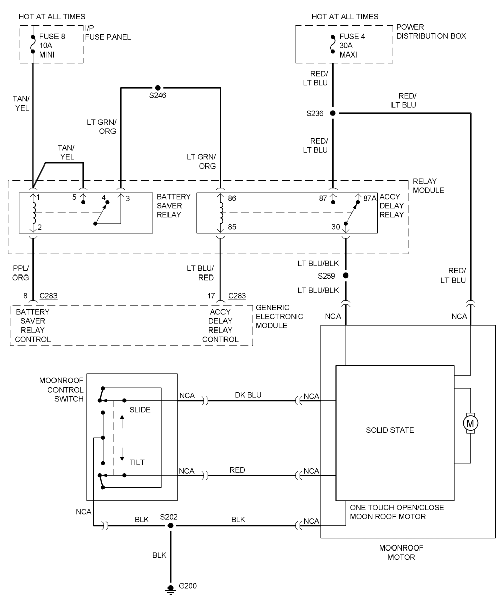 Ford Sunroof Wiring Diagram - Wiring Diagram