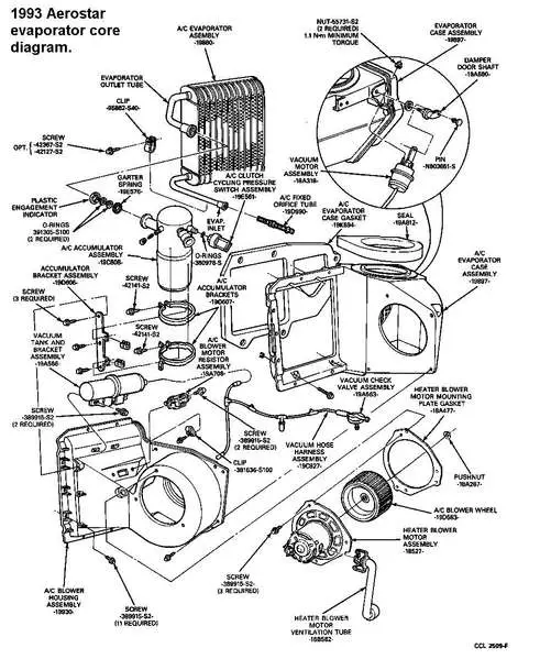 1993 Aerostar Evaporator Core Diagram, 1993 Ford Ranger Wiring Diagram Pdf