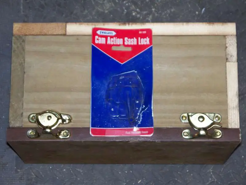 Bottom view with two sash locks.