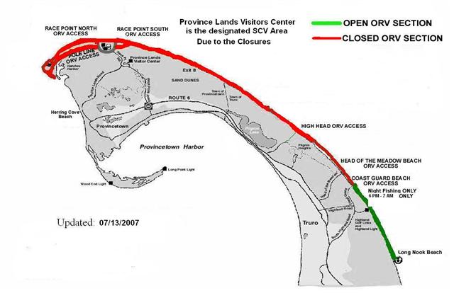Cape Cod ORV Access Map 7/13/07