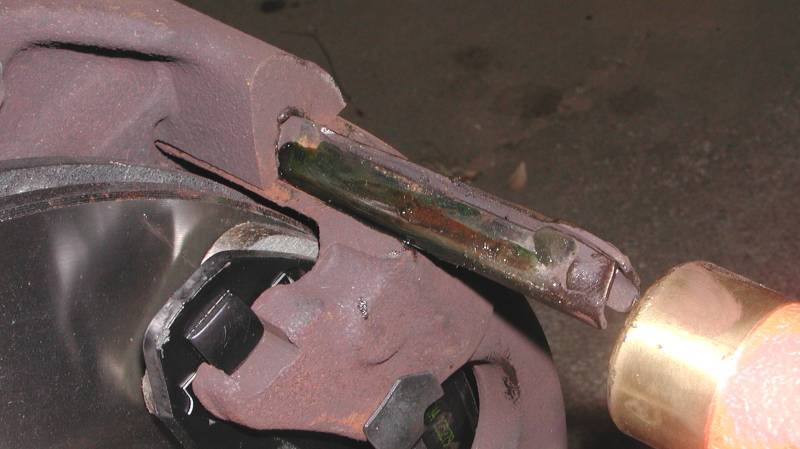 hammering in the caliper slides