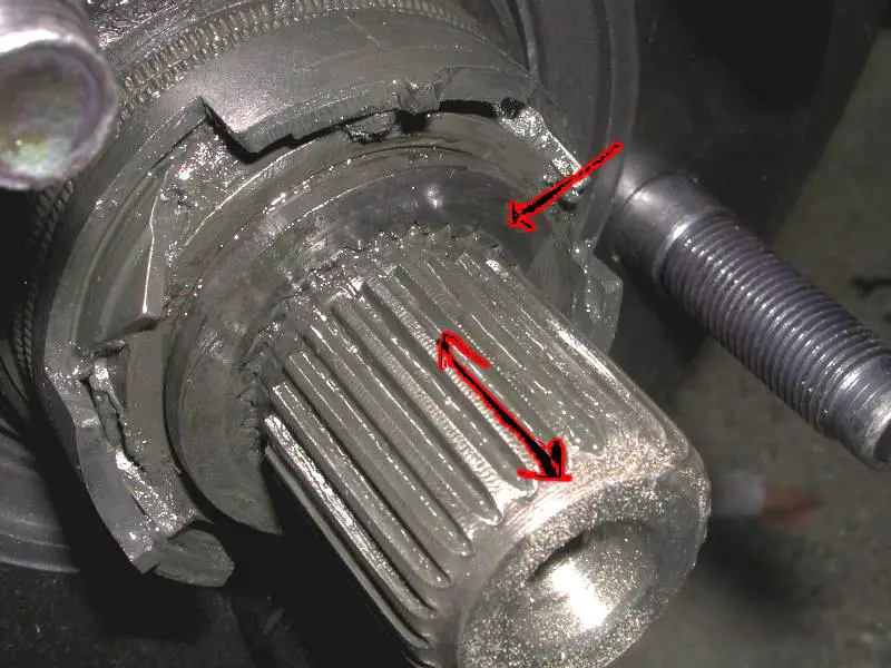hub on shaft showing shaft movement