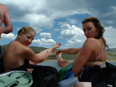 Shaving on the boat