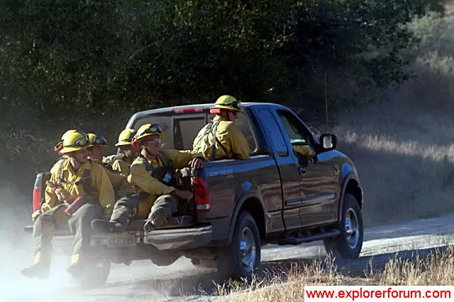 Tom Davis taking fire fighters to the scene